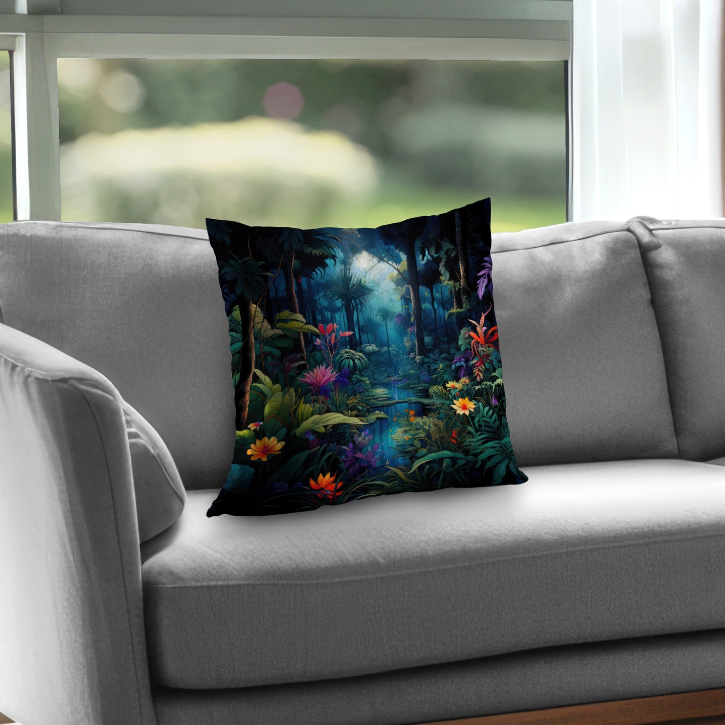 The beauty of nature Blue poly twill throw pillow insert