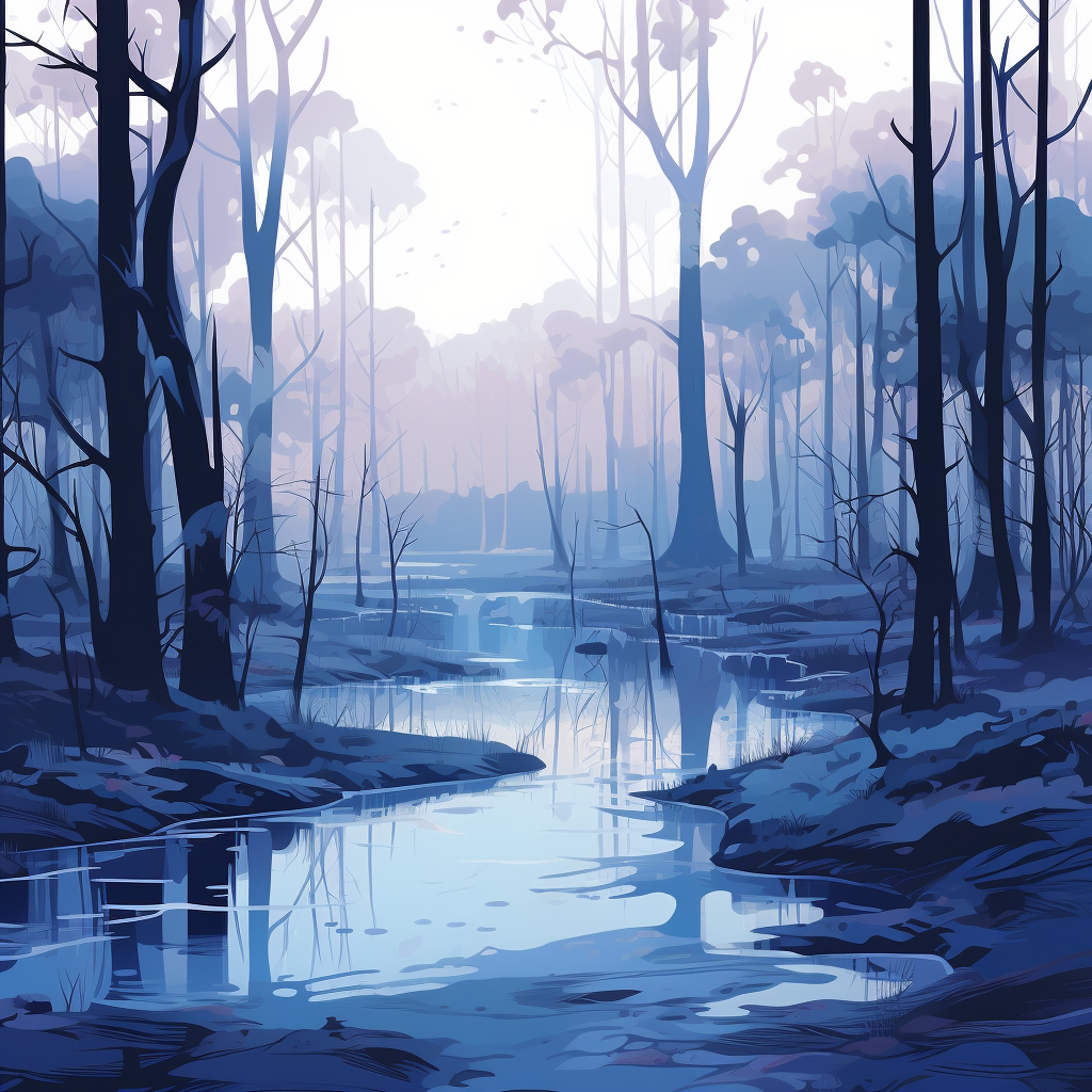 Cold and muddy - 36"x36" Framed canvas