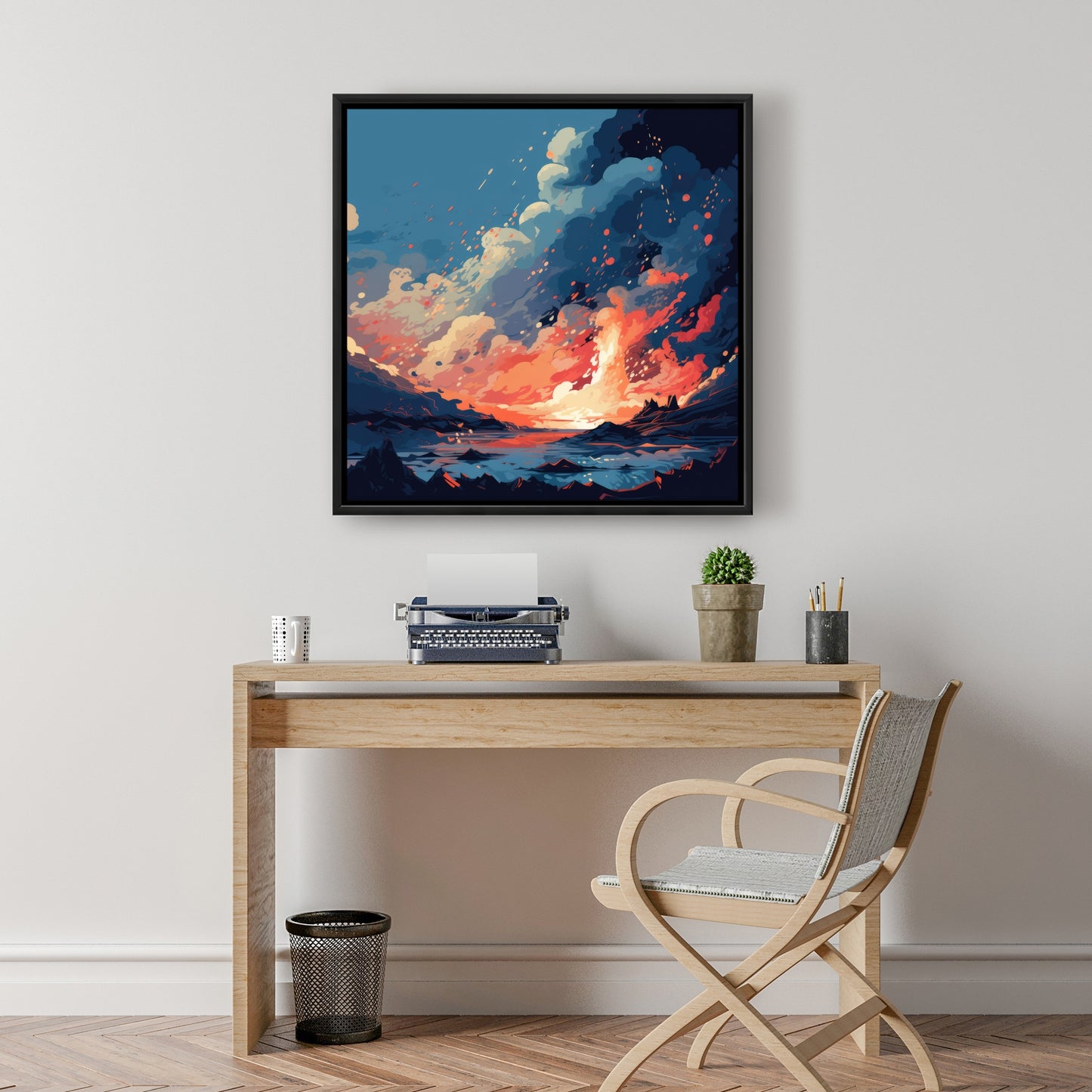 Magma does not wait - 36"x36" Framed canvas