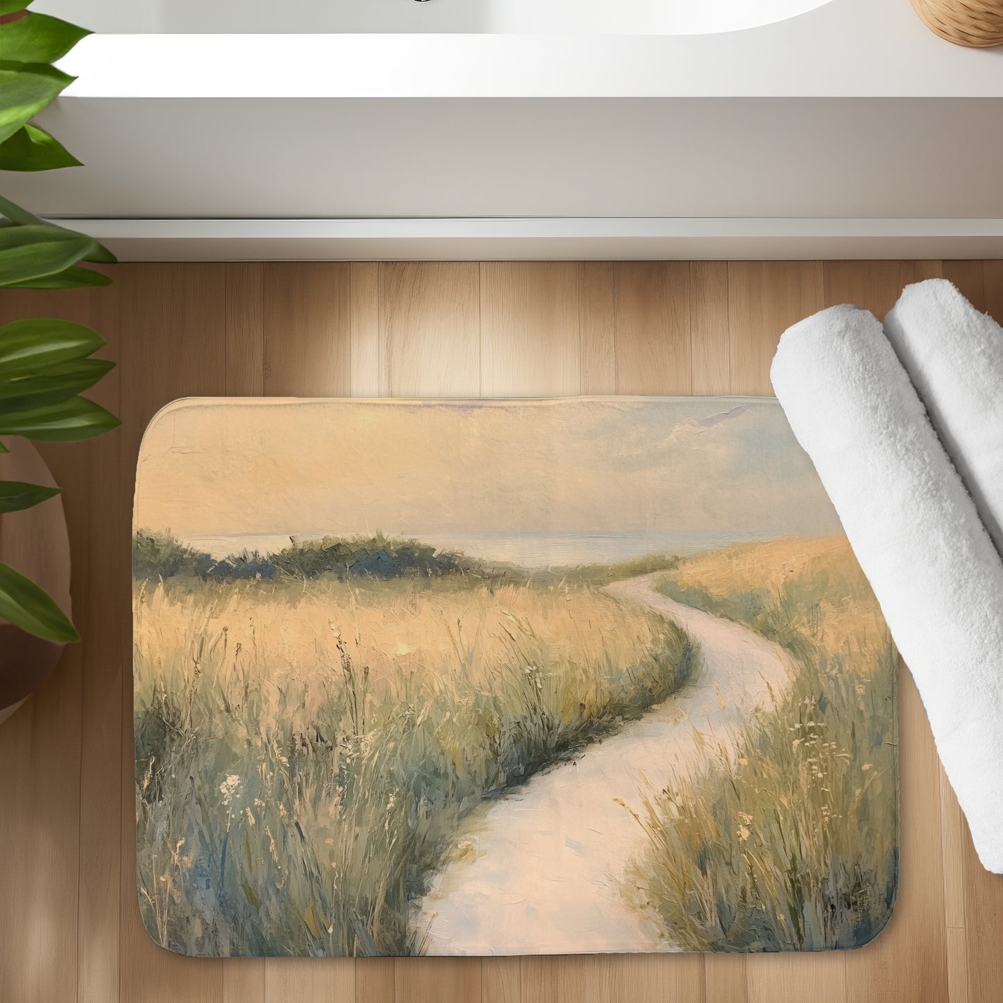 Soft breeze White Bath Mat - Elegant Home Decor Accent