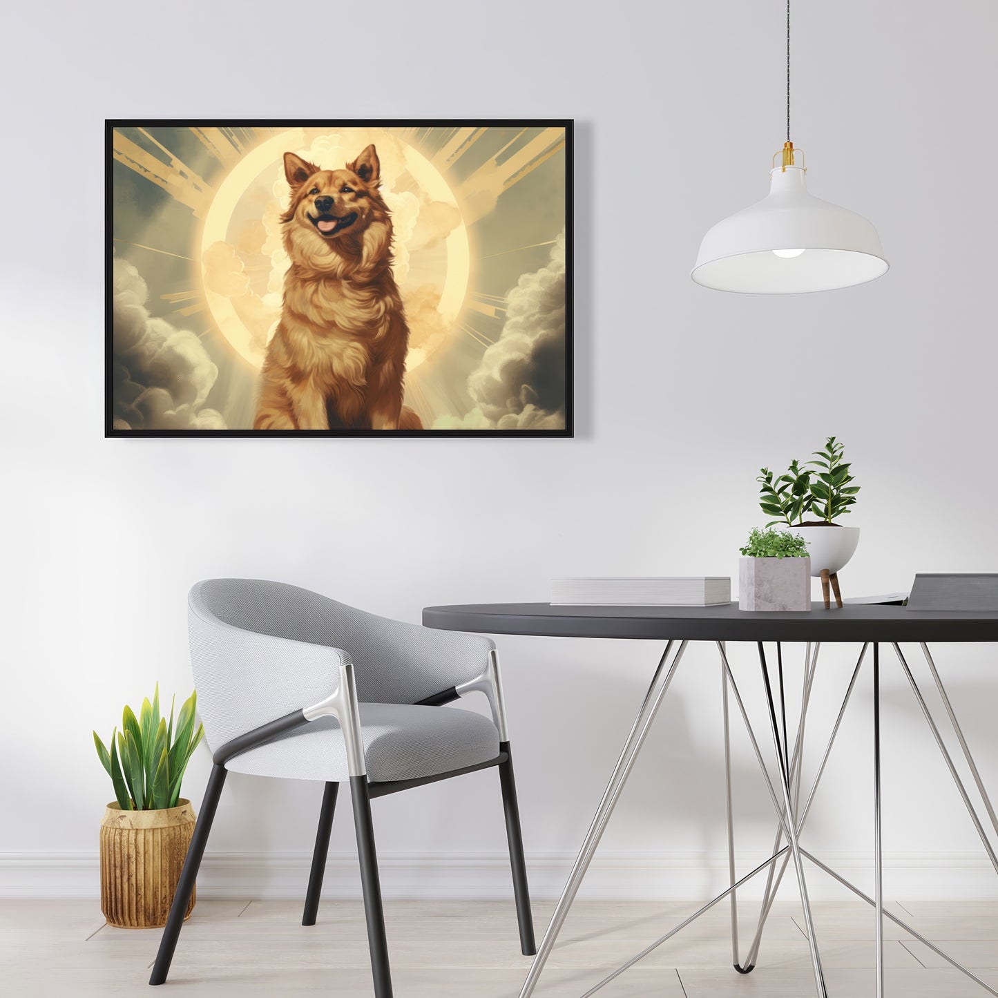 Man's best angel - 36"x36" Framed canvas
