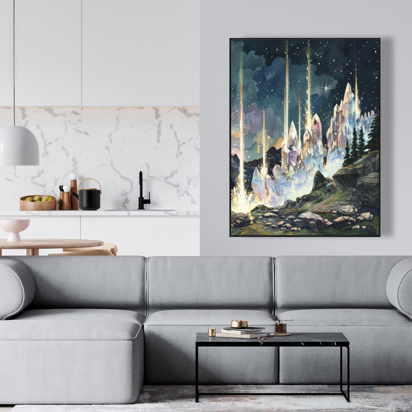 Magical beams - 36"x36" Framed canvas