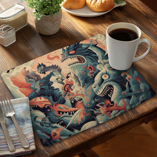 Before time Gray Braided Polyester Placemat | Home Decor