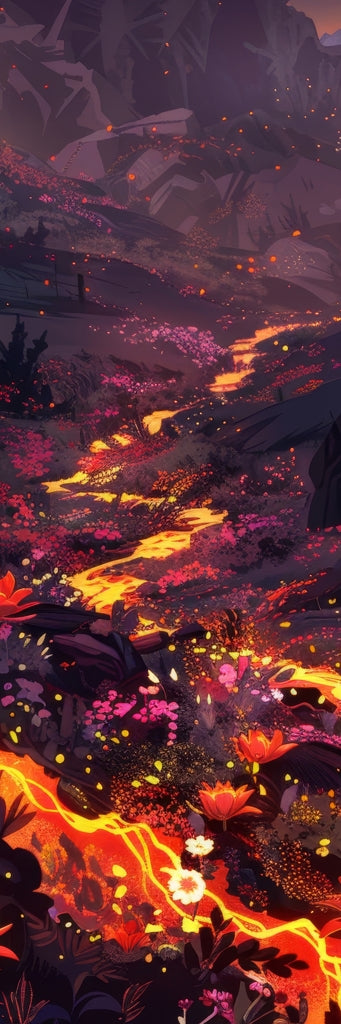 Bloom and eruption - Framed Canvas - Print on demand