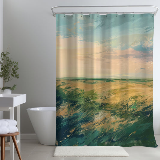 Evening in the field - Shower Curtain