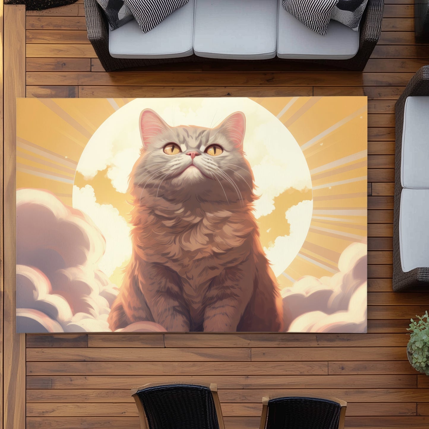 Intangible Purr Yellow Outdoor Area Rug for Home Decor