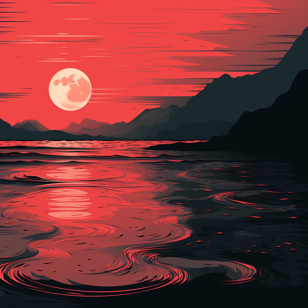 Bloody tides - Framed Canvas - Print on demand