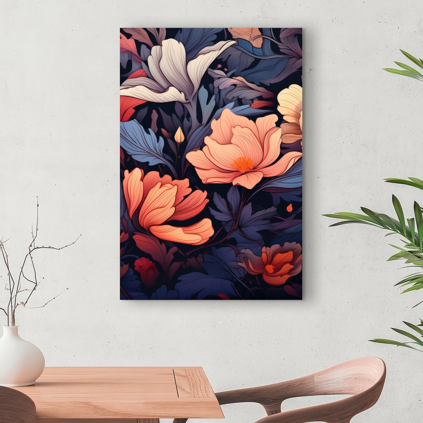 Blooming Uninterrupted - Gray Canvas for Home Decor