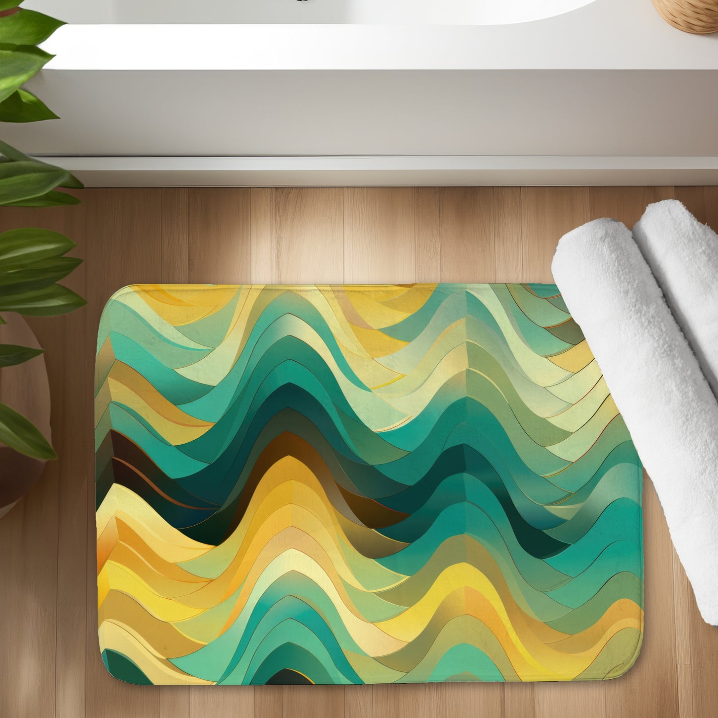 Jagged Luxury Yellow Bath Mat | Stylish Home Decor Essential