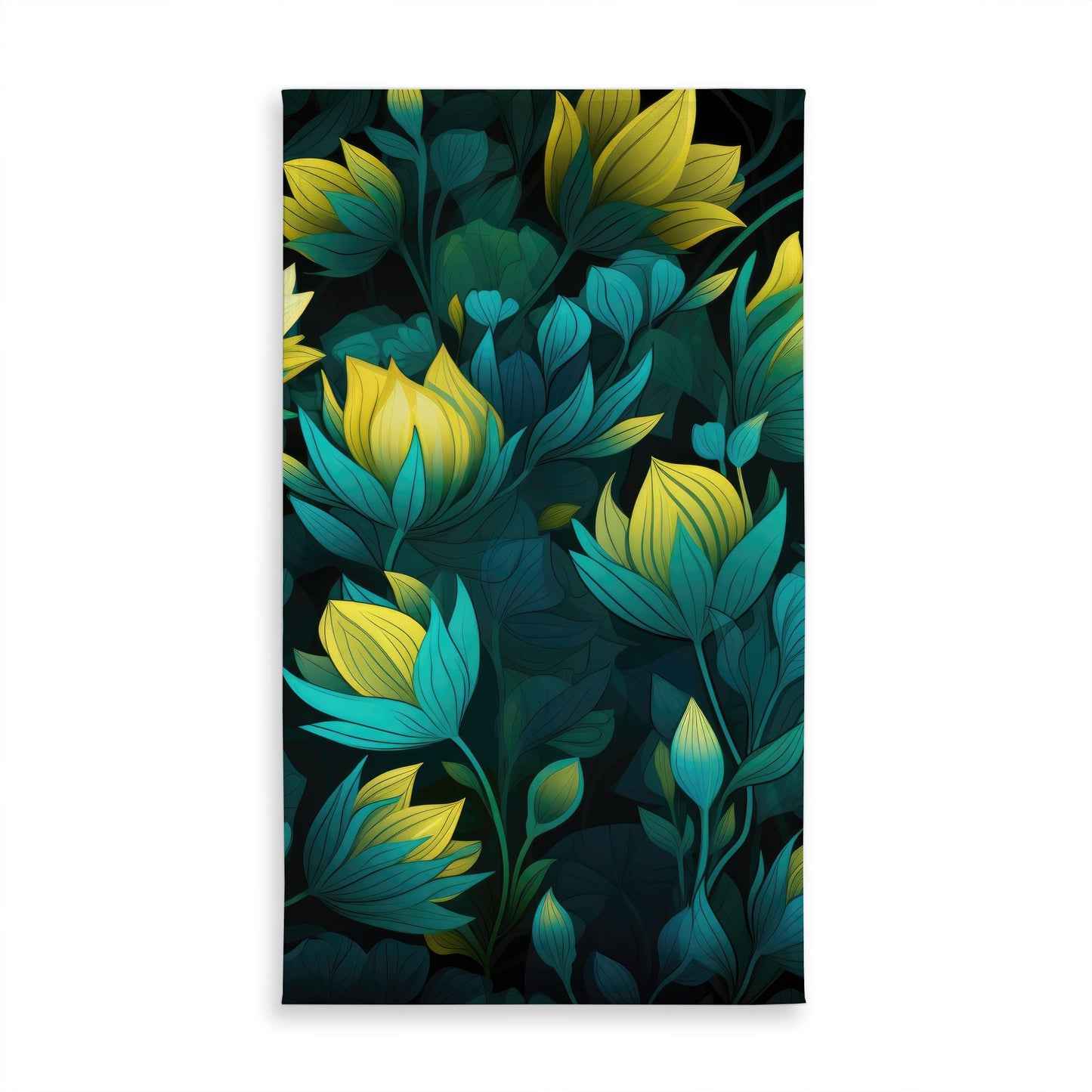 Intense Bloom Turquoise Tablecloth | Indoor Outdoor Decor