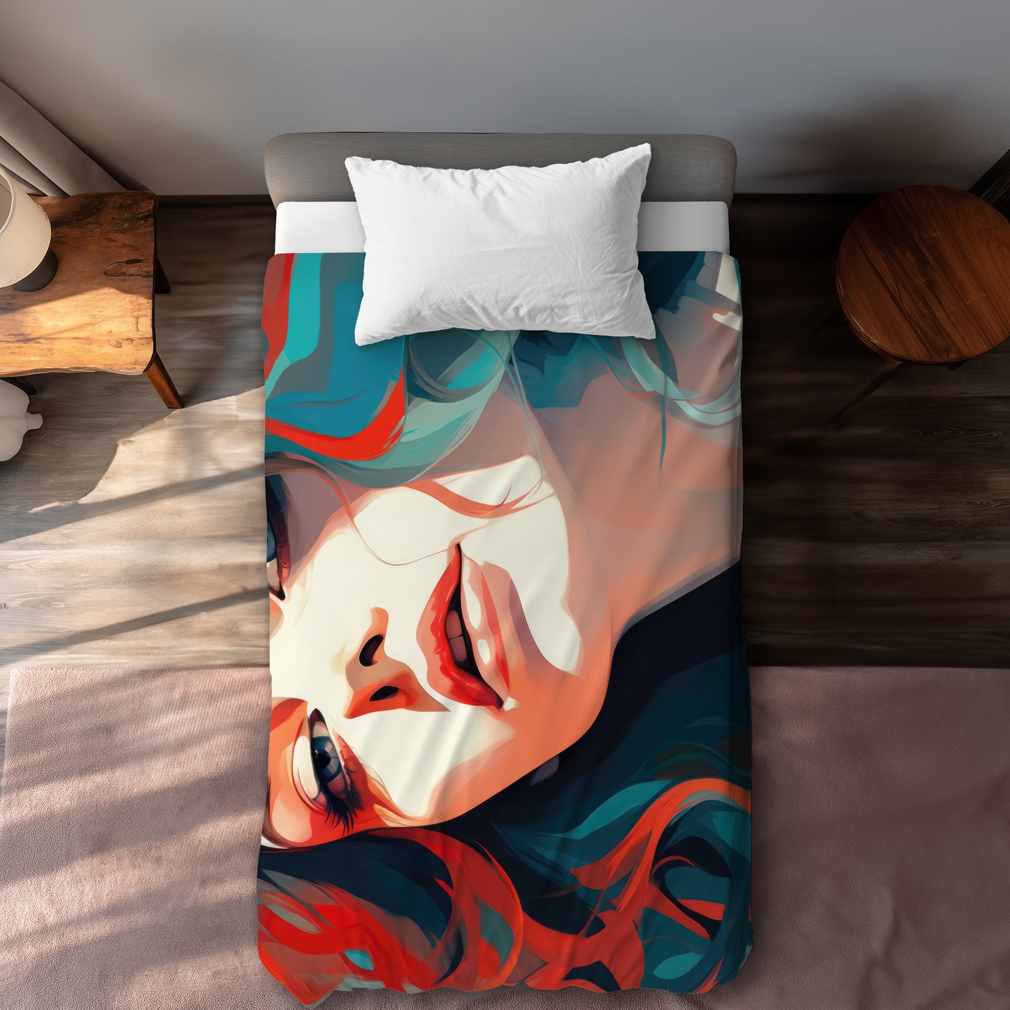 Dangerous lips Beige Duvet Cover for Elegant Home Decor