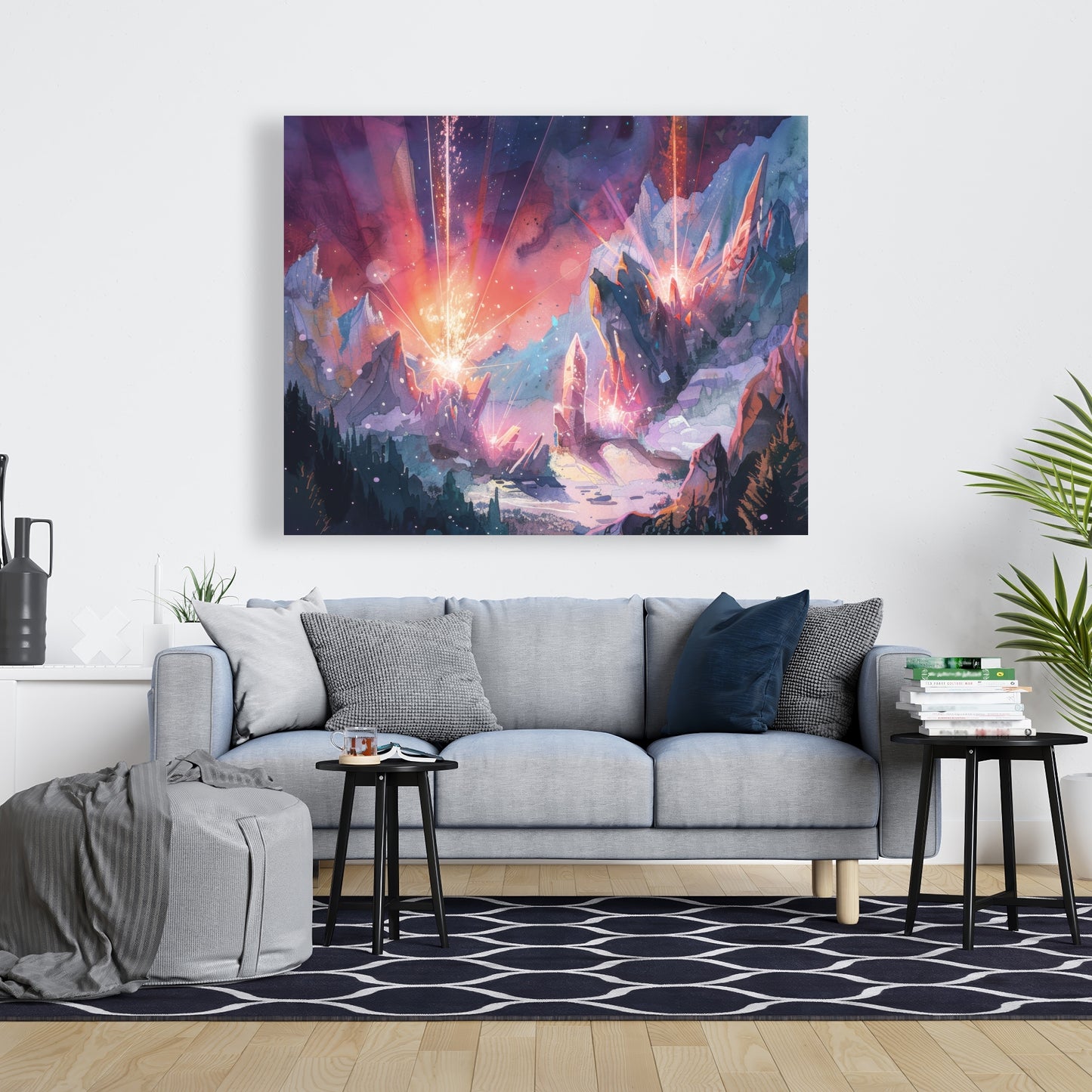 Beaming Signal - Blue Canvas Art for Stunning Home Decor