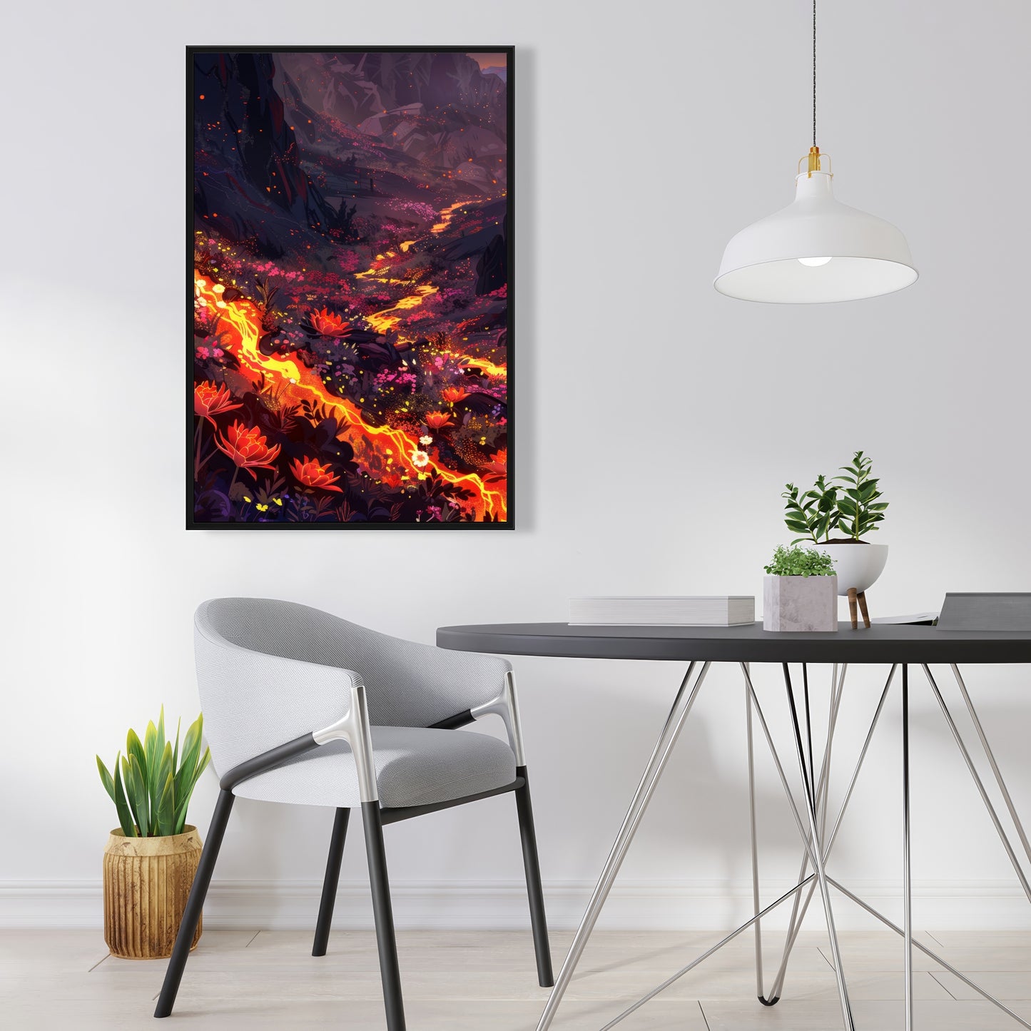 Bloom and eruption - 36"x36" Framed canvas