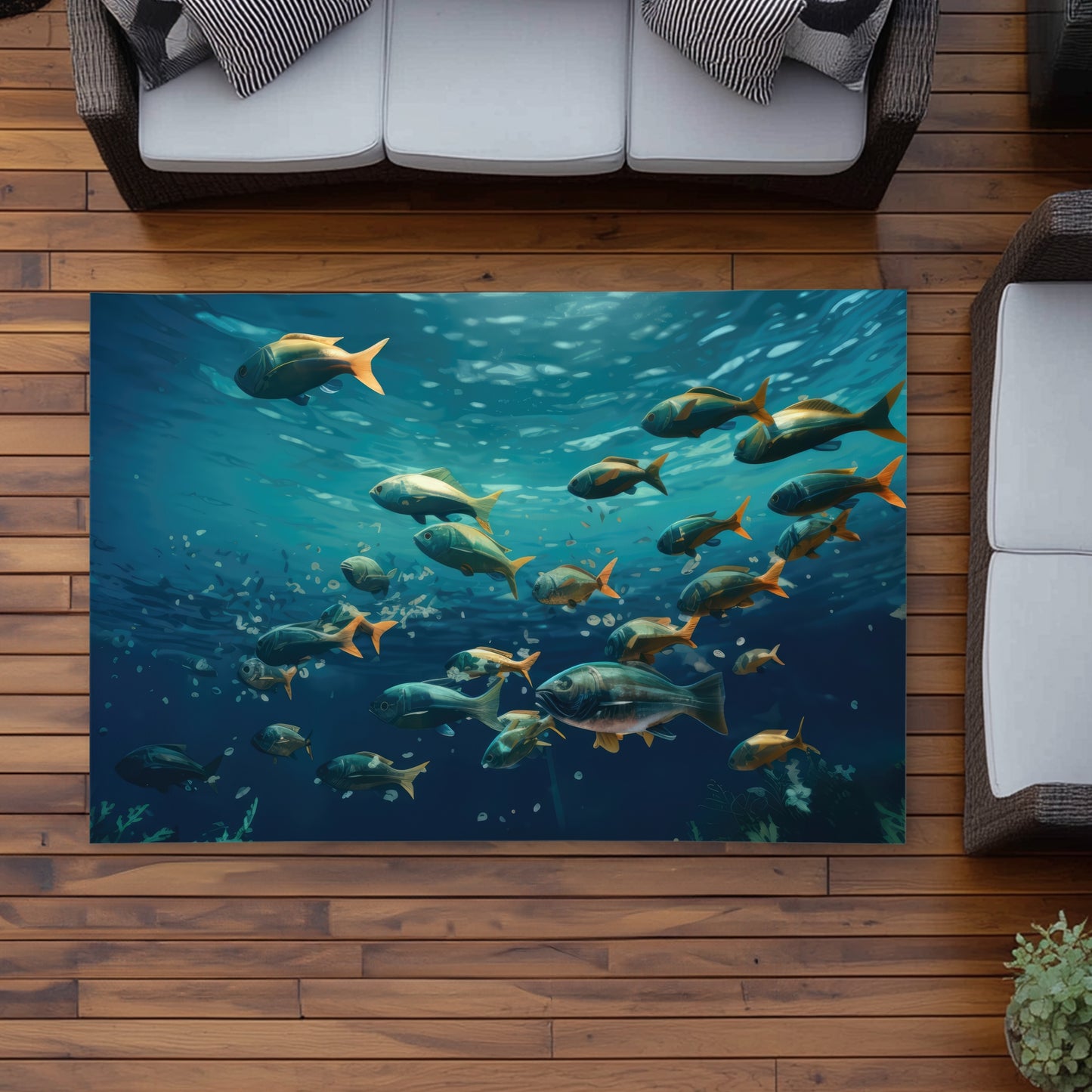 Shallow Swim Blue Outdoor Area Rug for Home Decor | Stylish Design