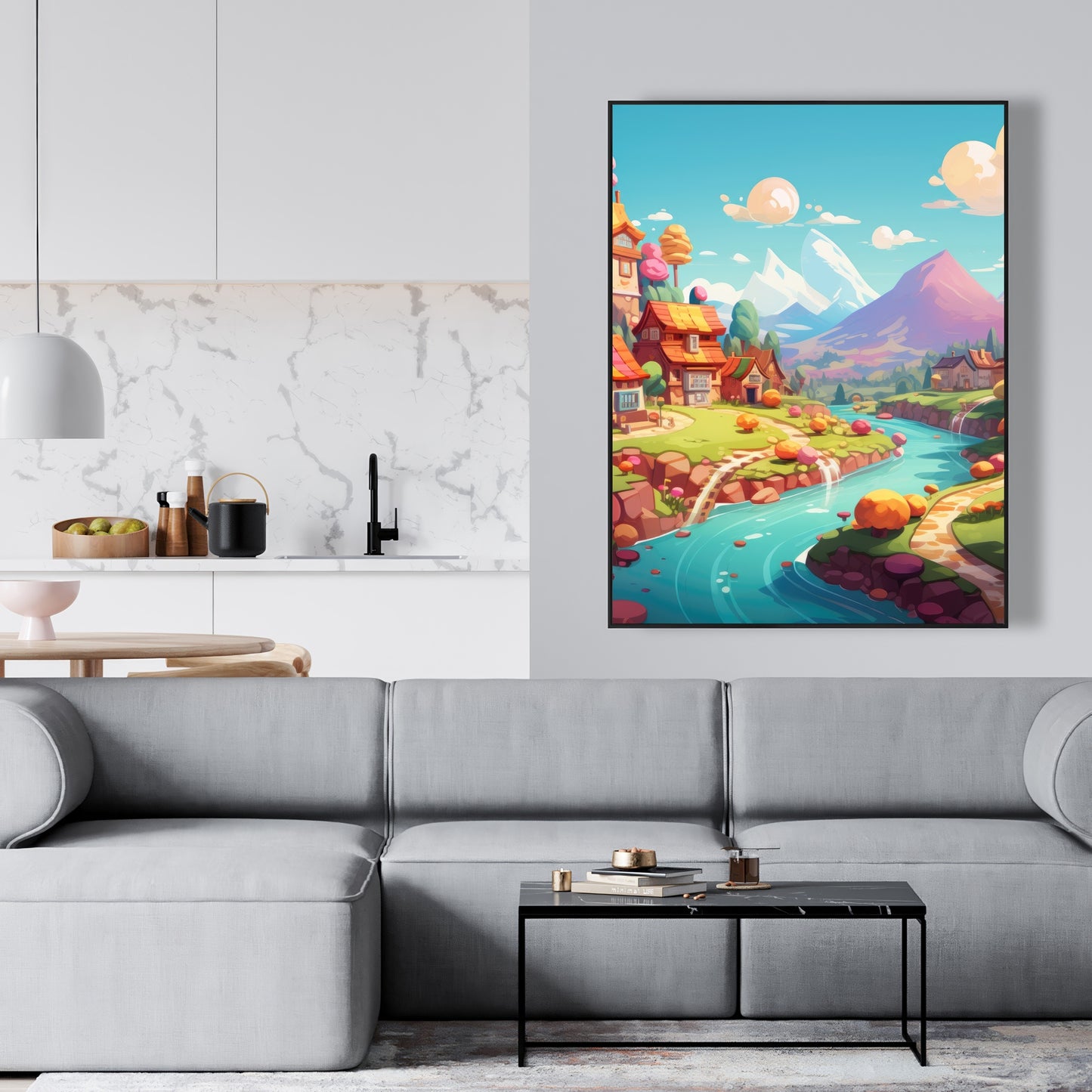 Sweet town - 36"x36" Framed canvas