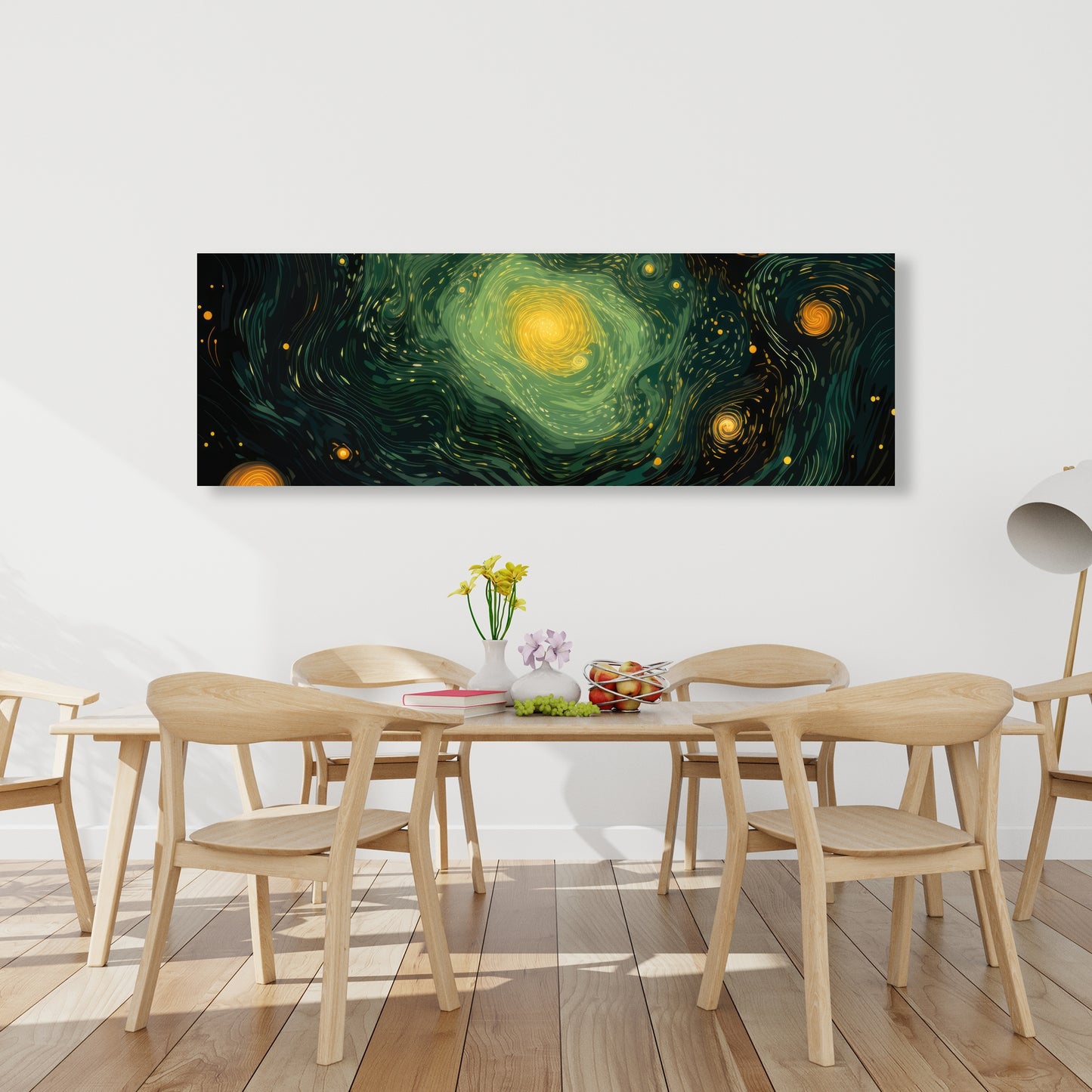 Illuminated in Space - Black Canvas Home Decor Art Print