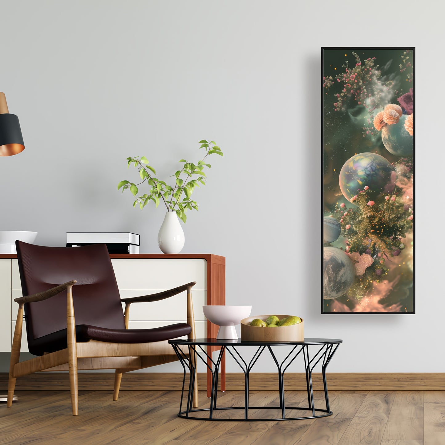 Bloom space - Framed Canvas - Print on demand