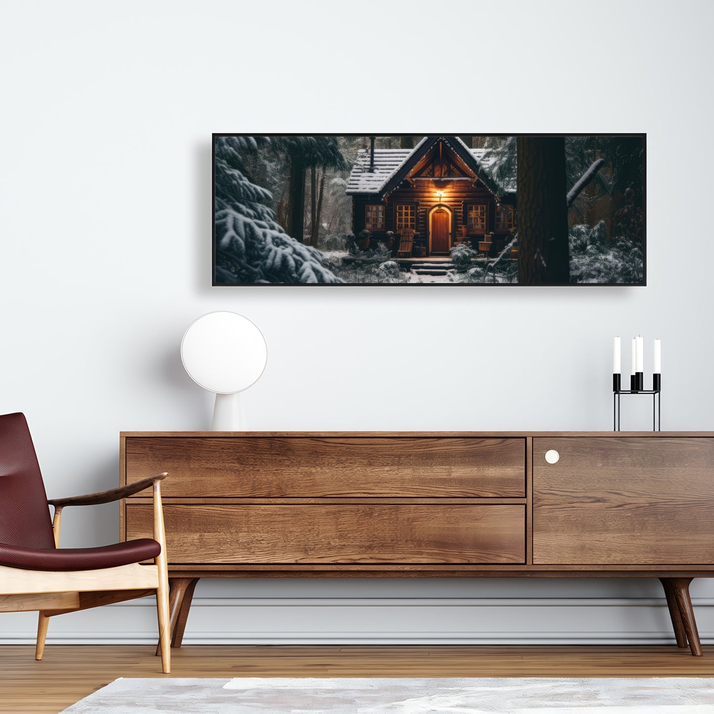 The lone cabin - 36"x36" Framed canvas