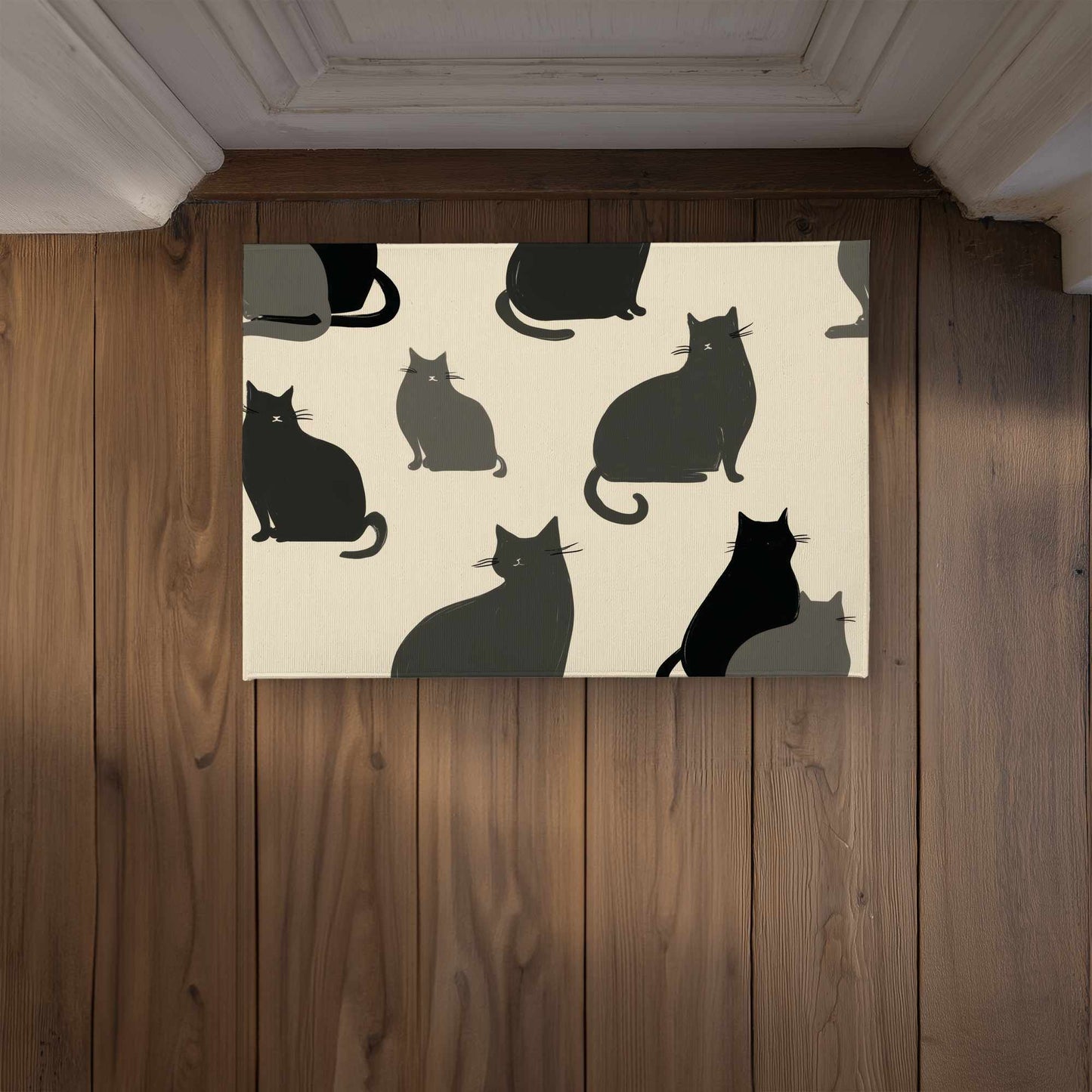 Paillasson rassemblement de chats silencieux | Décoration intérieure et extérieure