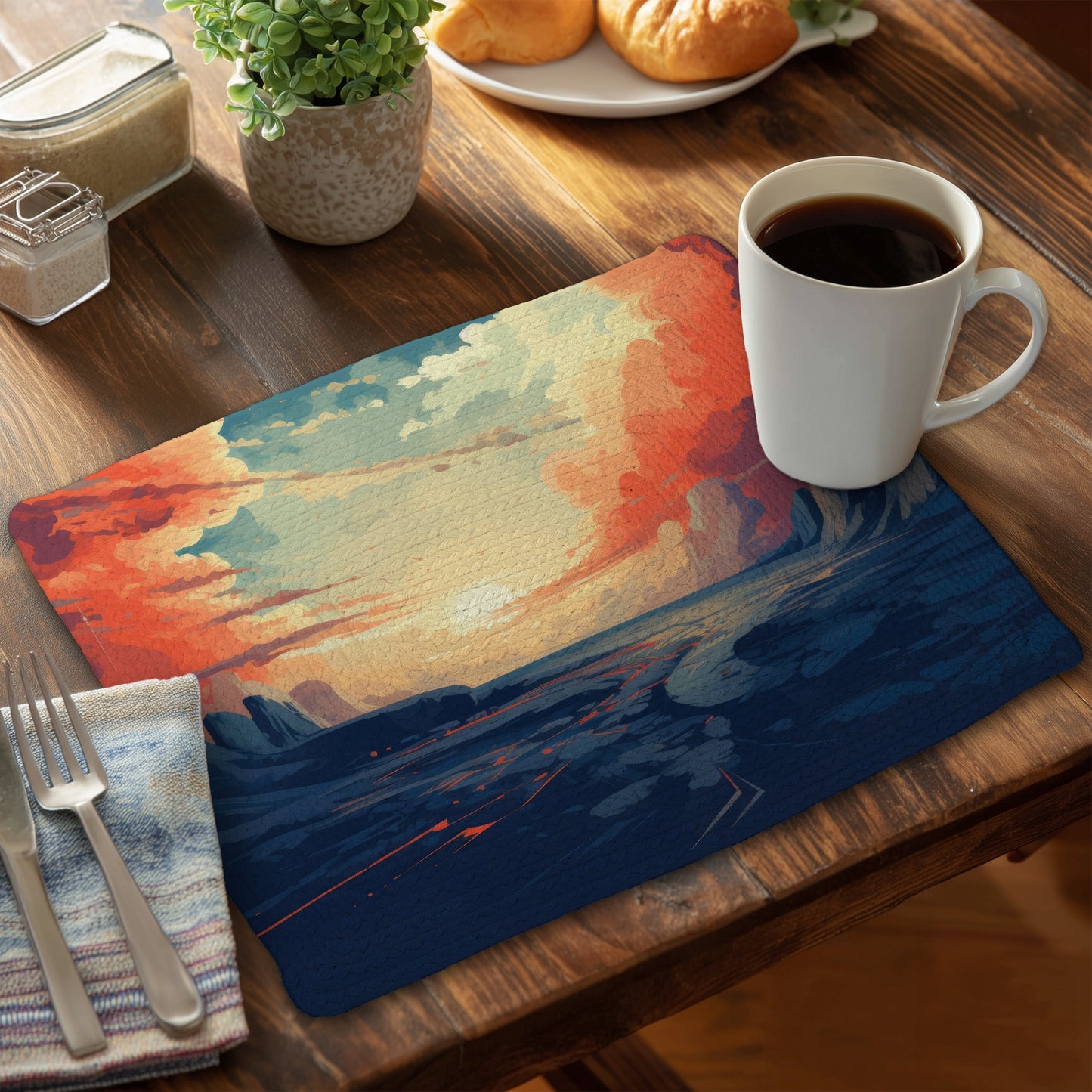 Finally Light - White Braided Polyester Placemat for Home Decor