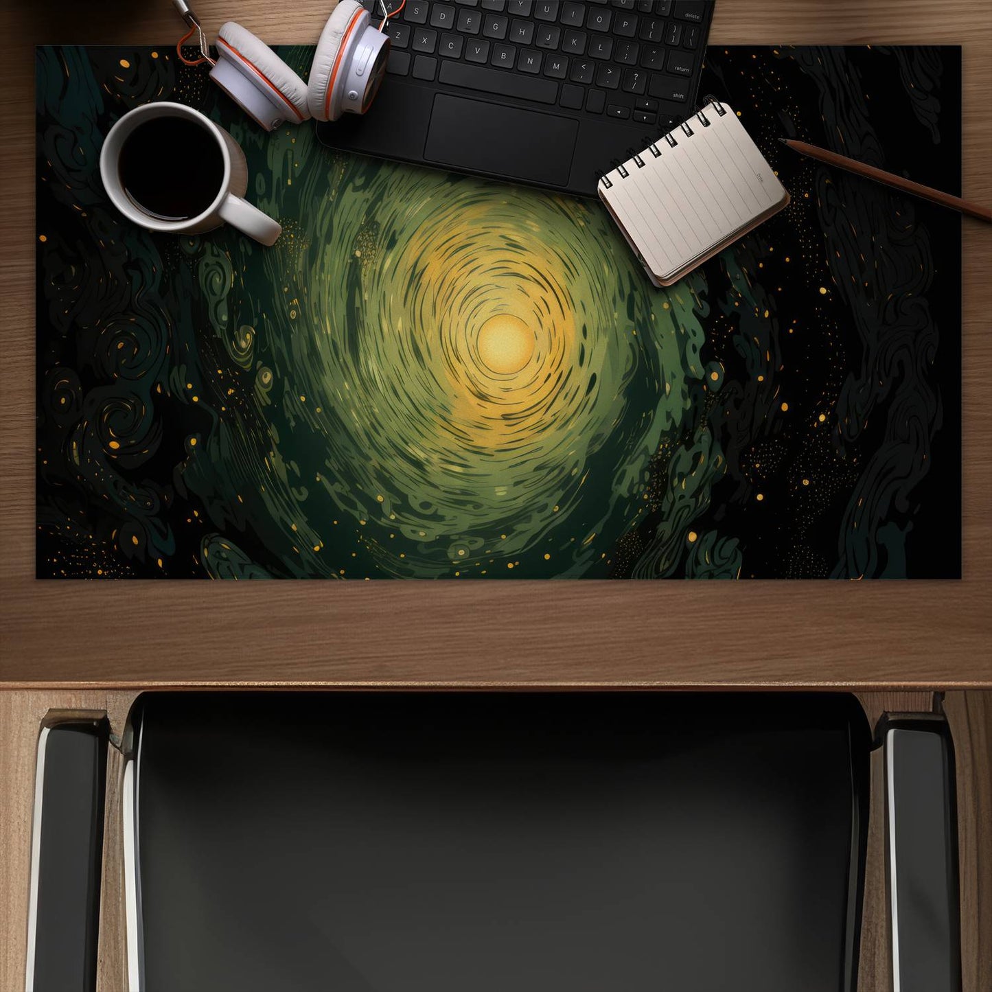 Swirling gases - Yellow gaming mat for home decor | Stylish Design