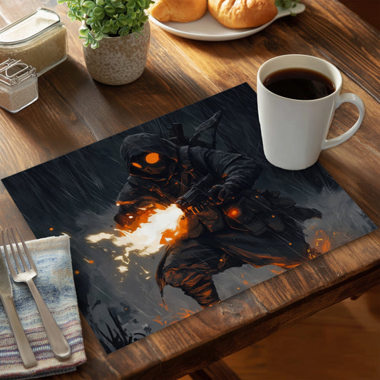 Scorch Orange Polyester Placemat | Home Decor Essential