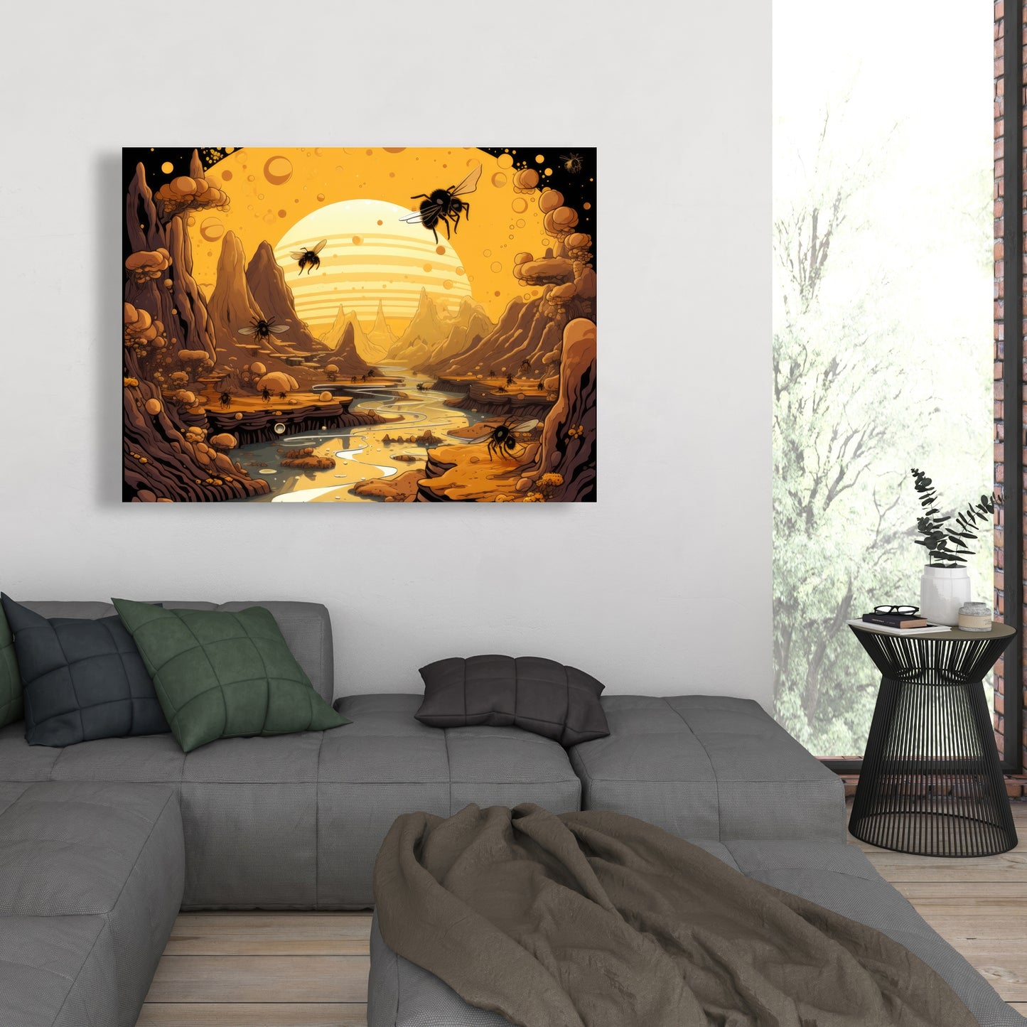 Hive mind - 32"x32" Canvas