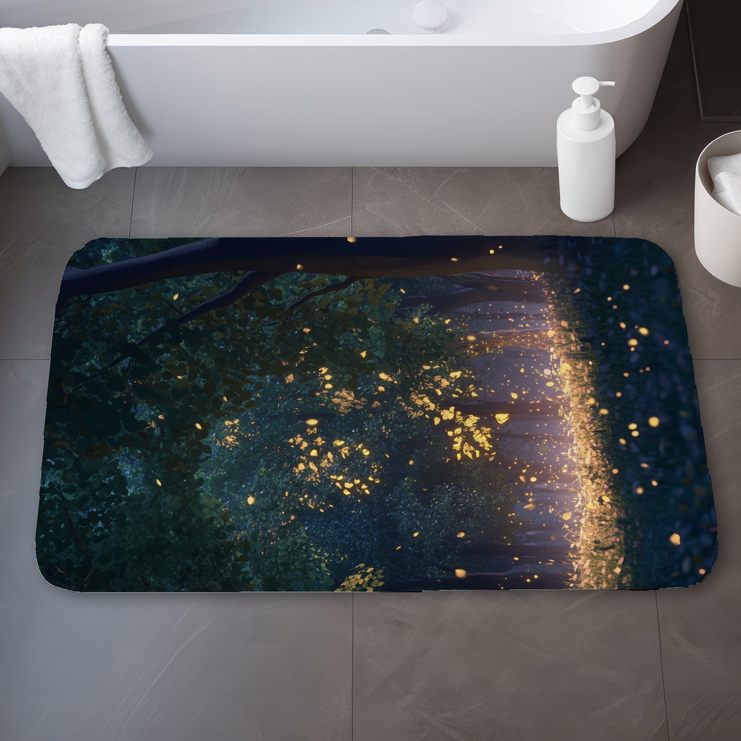 Glowing leaves - 17"x24" Bath mat