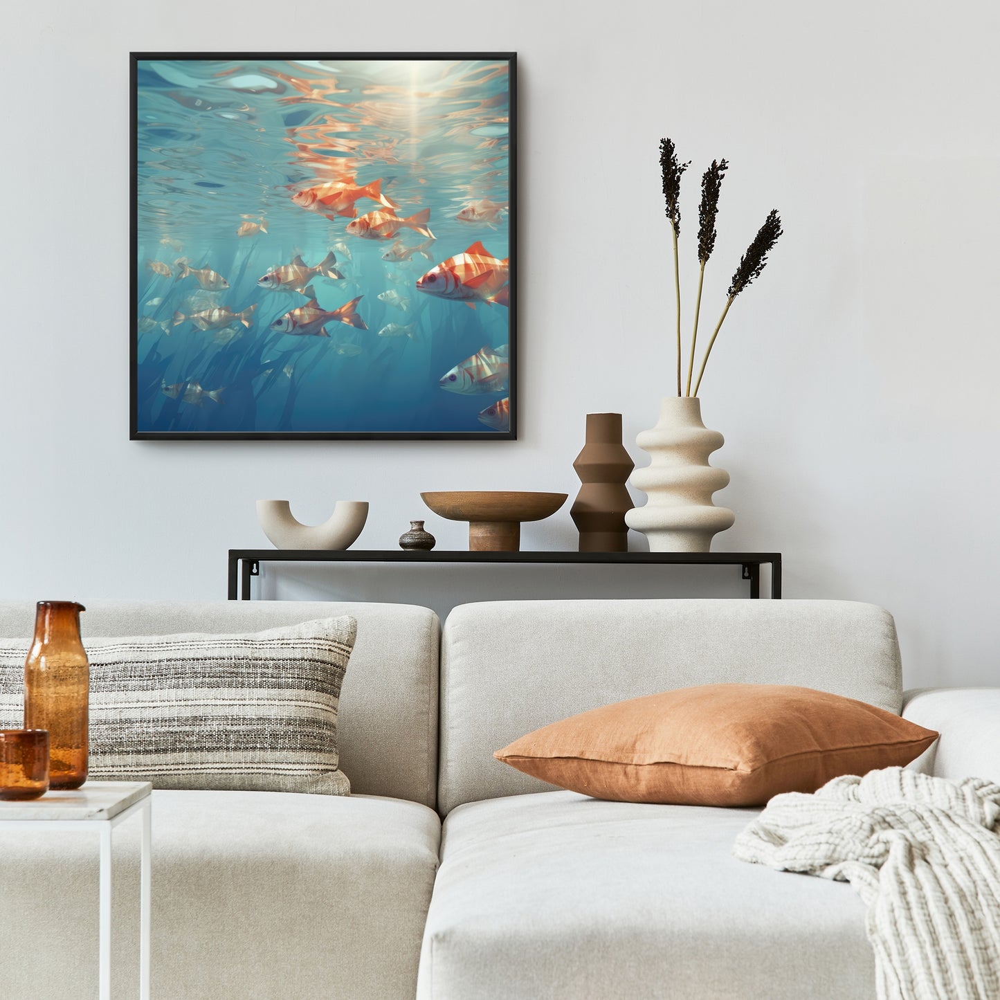 Surface tension - 36"x36" Framed canvas
