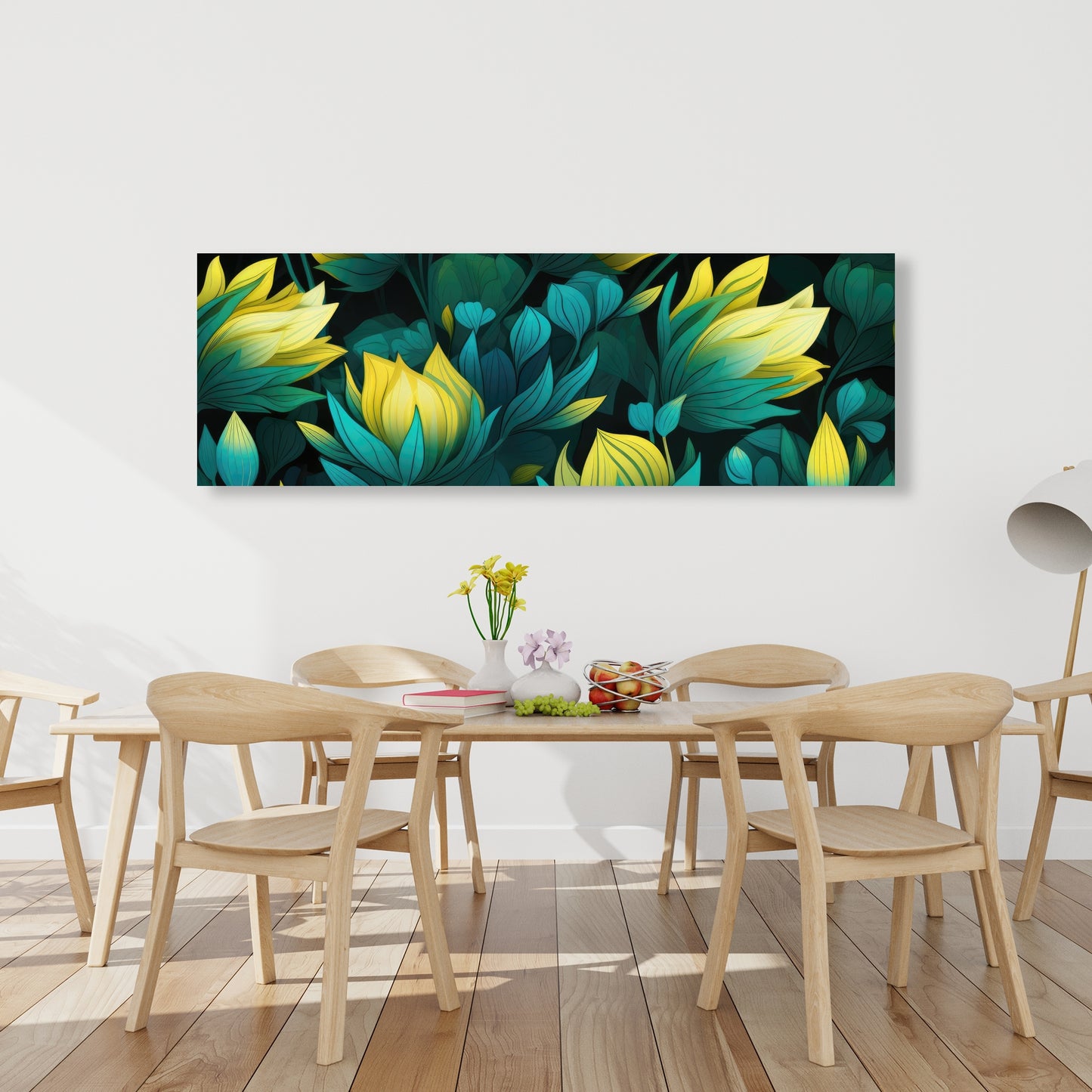 Intense Bloom - Green Canvas Art for Home Decor | Vibrant Style