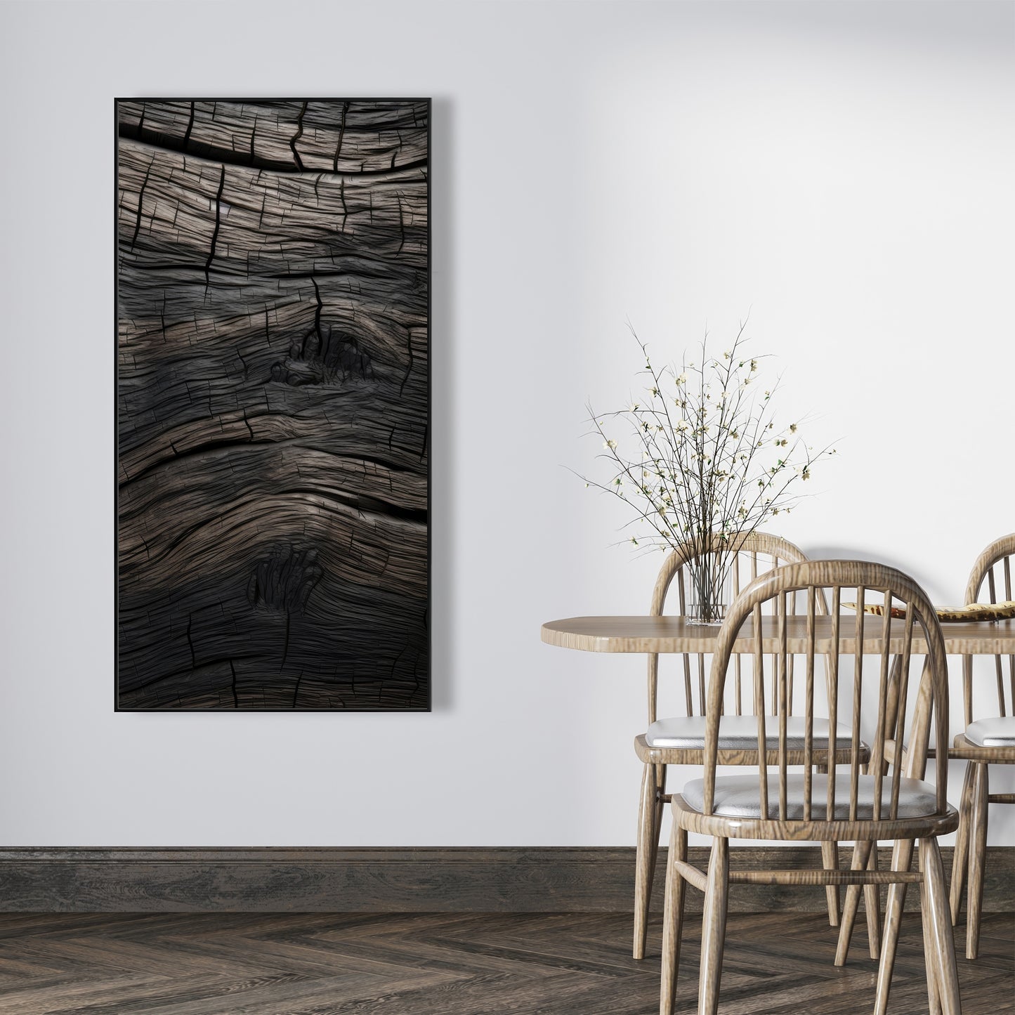 Dark wood - 36"x36" Framed canvas