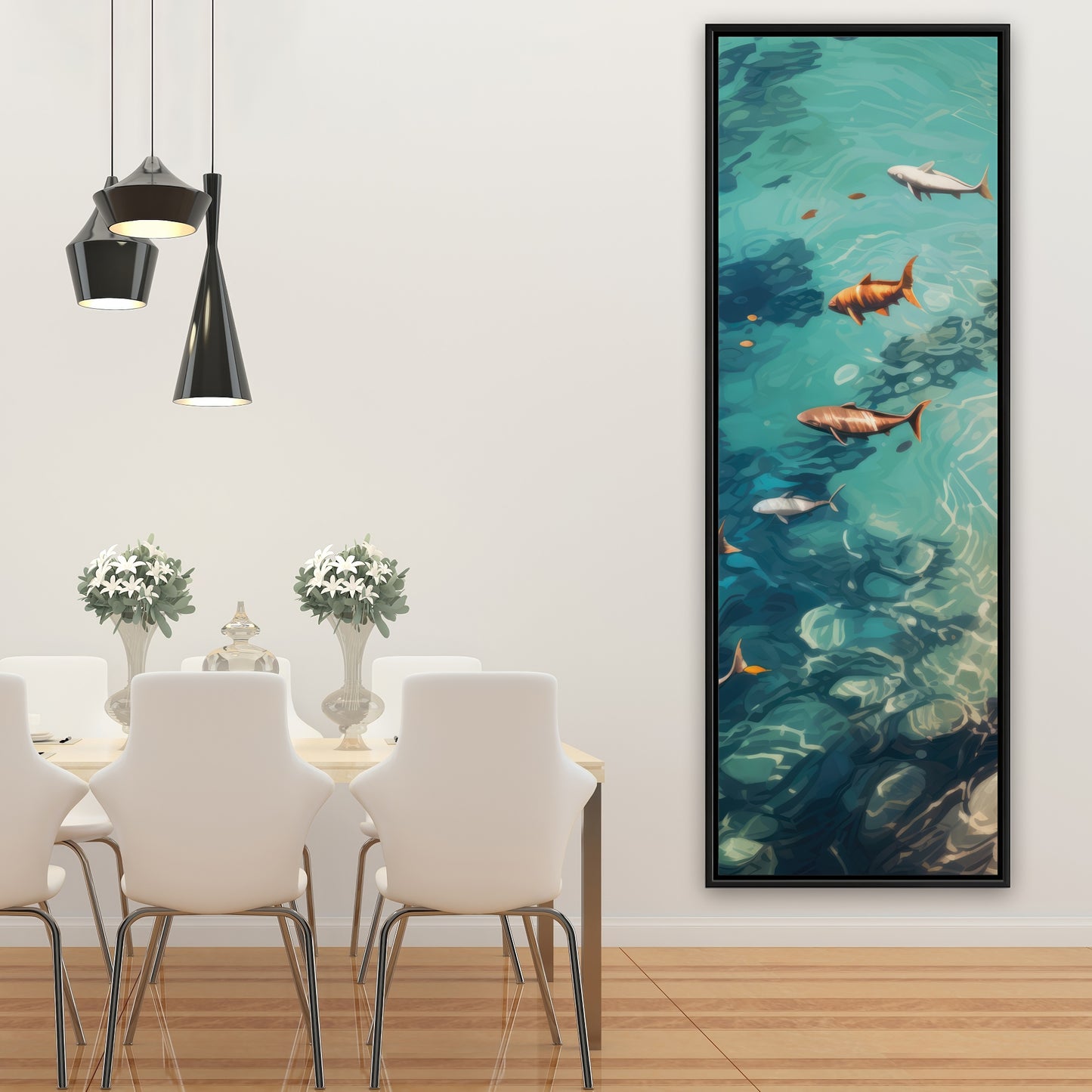 Swim ahead - 36"x36" Framed canvas