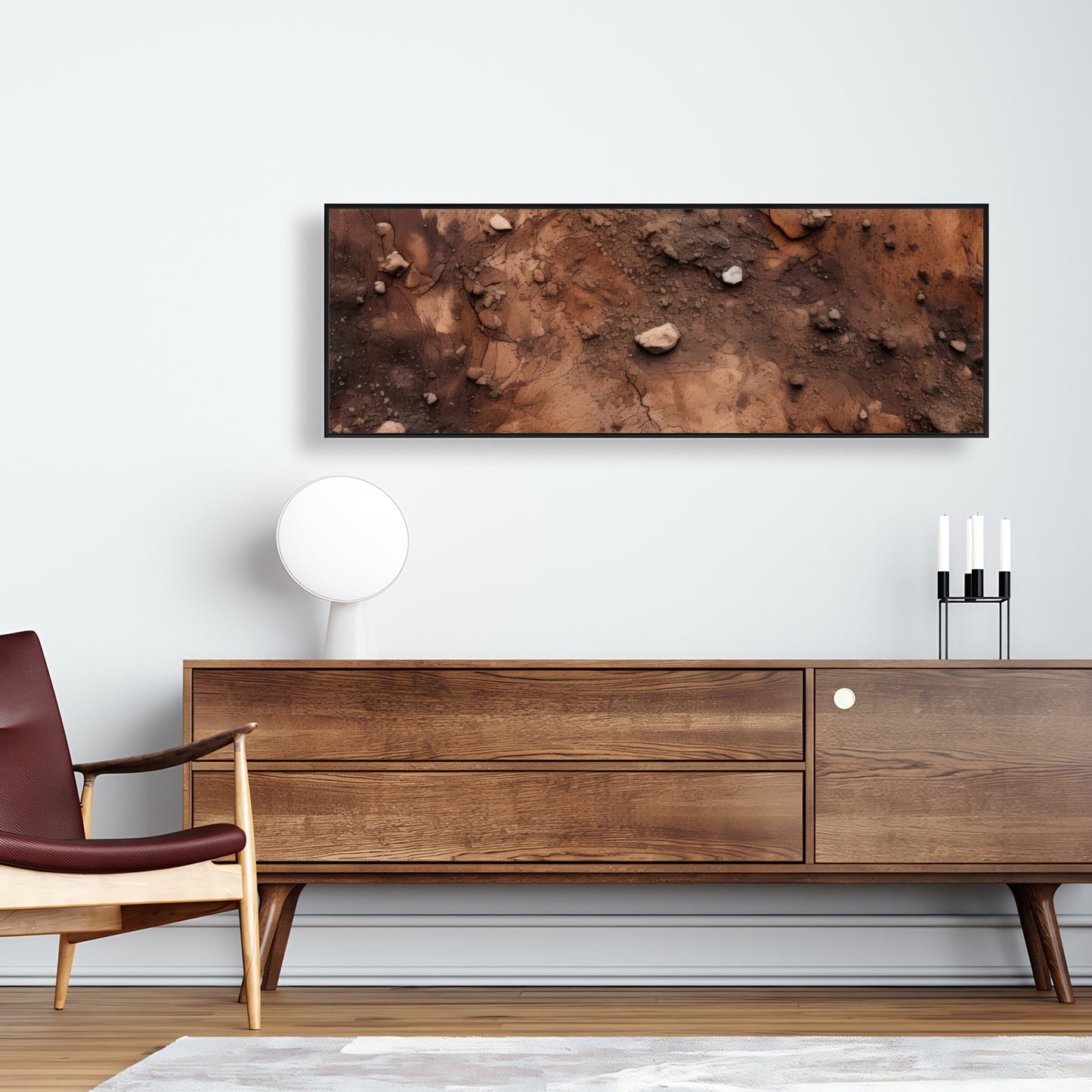 Mud and Stones | Brown Framed Canvas Home Decor Art