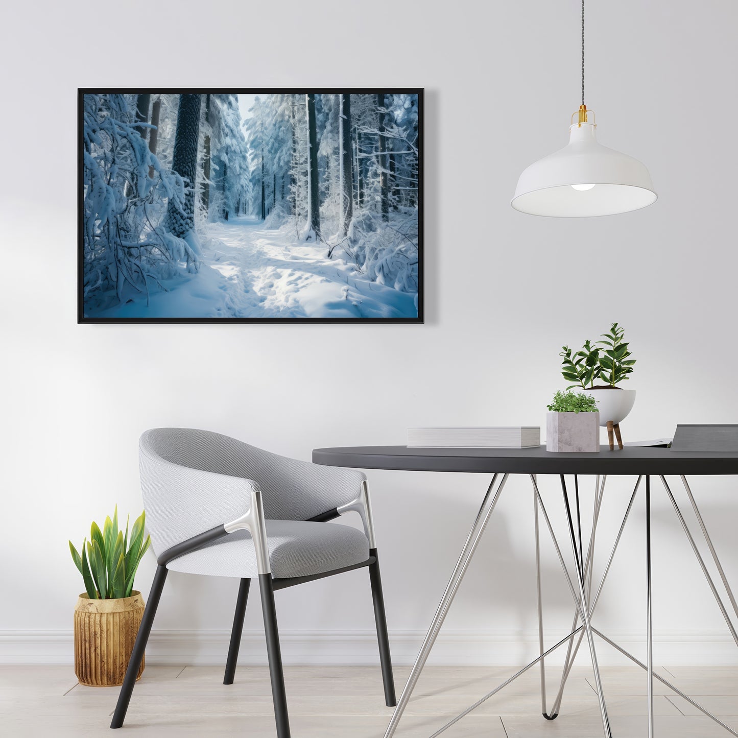 Cold forest - 36"x36" Framed canvas