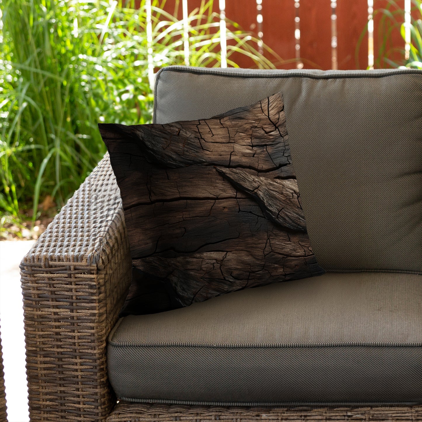 Brown wood - Throw Pillow