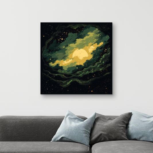 Cloudy Star - Yellow Canvas Home Decor for Bright Spaces