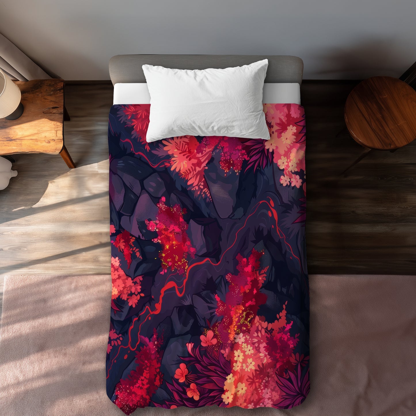 Burning plants - 88"x88" Duvet Cover