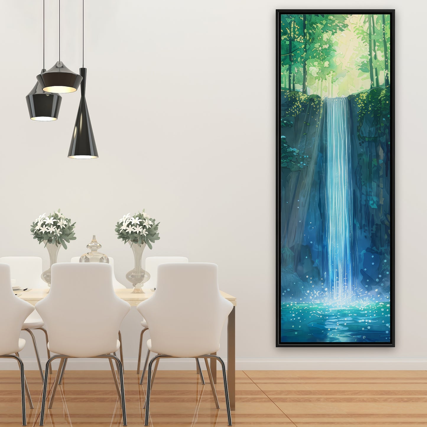 Waterfall - Framed Canvas - Print on demand
