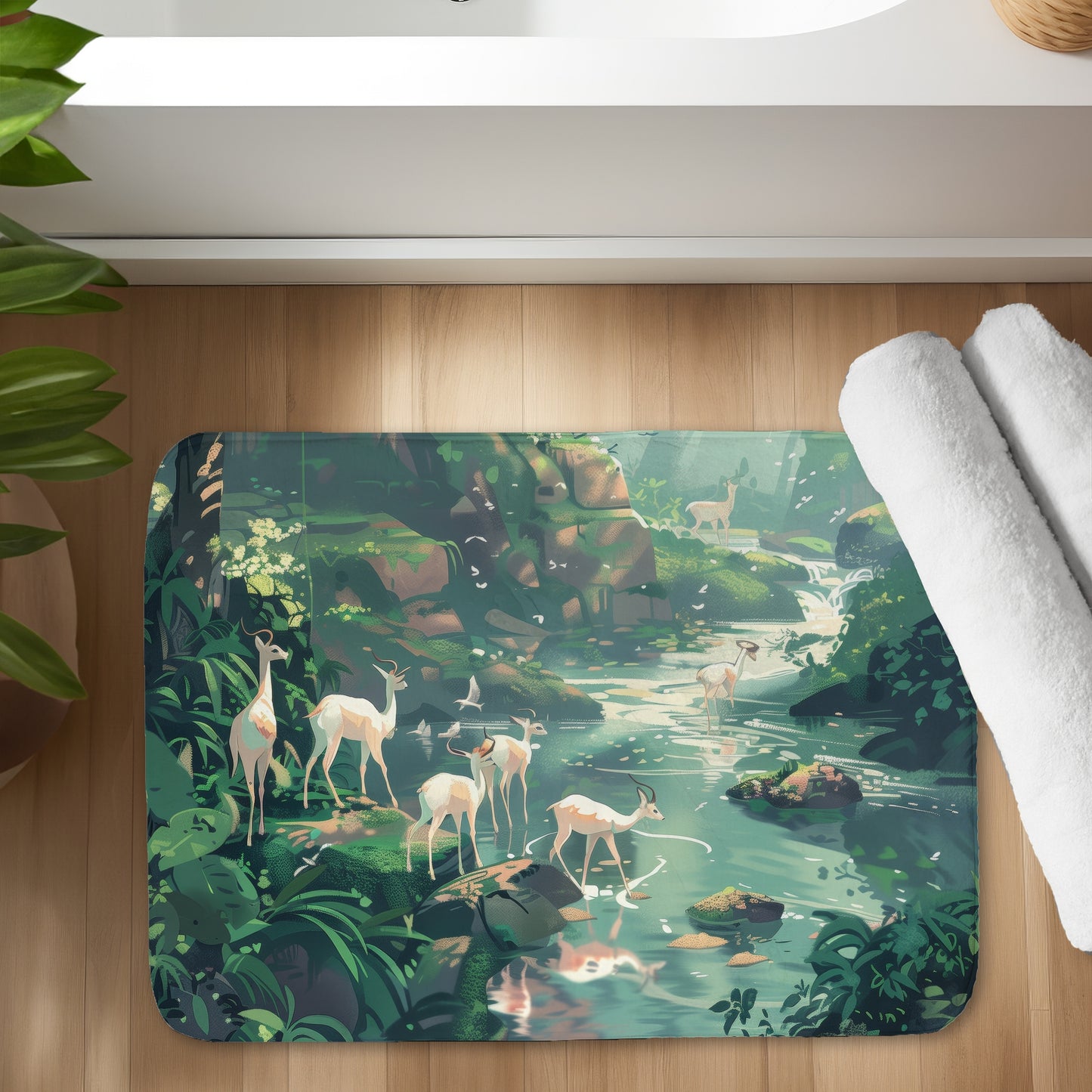 Sipping White Bath Mat for Home Decor - Soft and Stylish