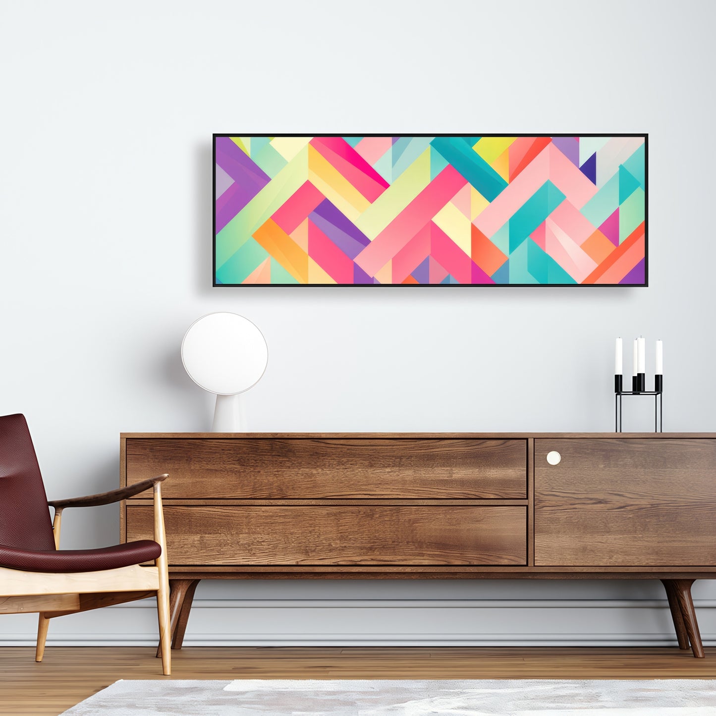 Stripe Harmony - Orange Framed Canvas for Home Decor