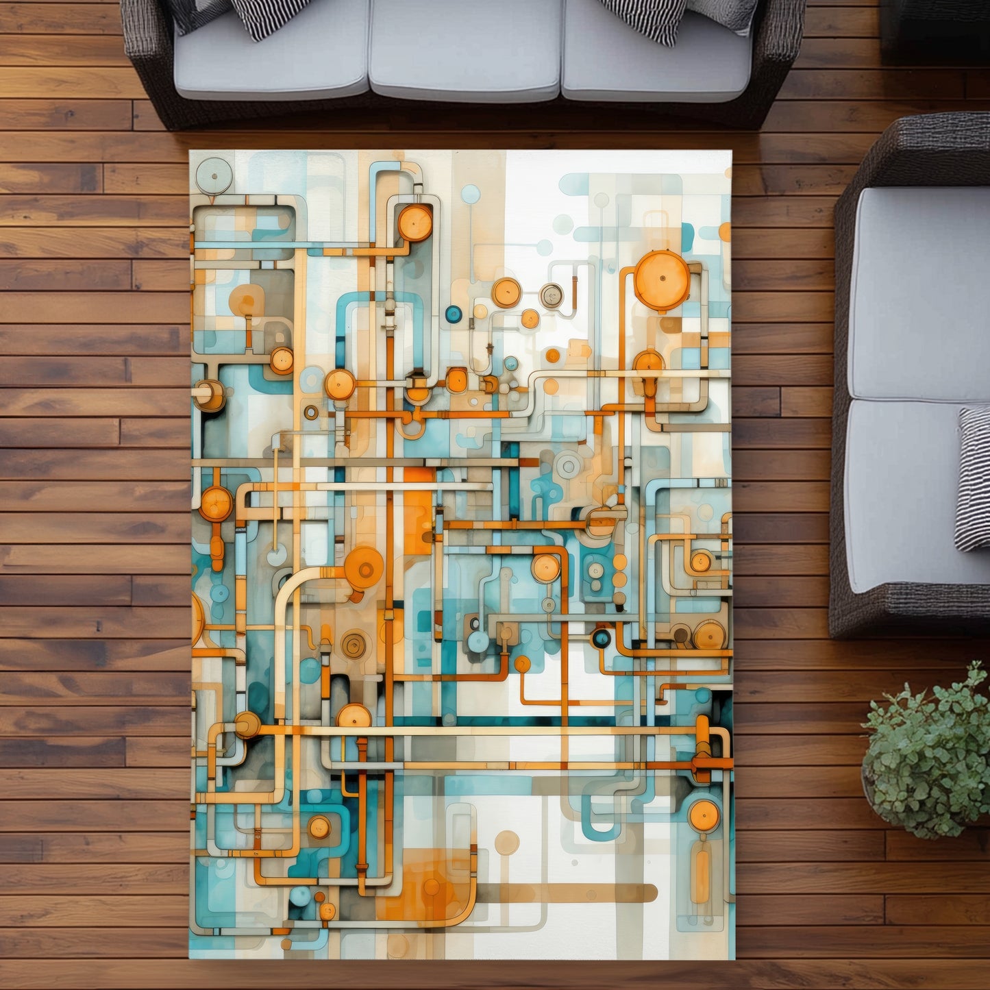 Like clockwork Orange Outdoor Area Rug for Home Decor
