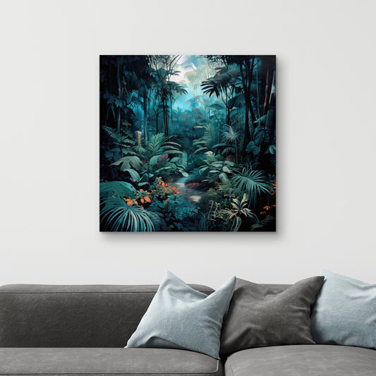Deep in the jungle - Orange Canvas Art for Home Decor