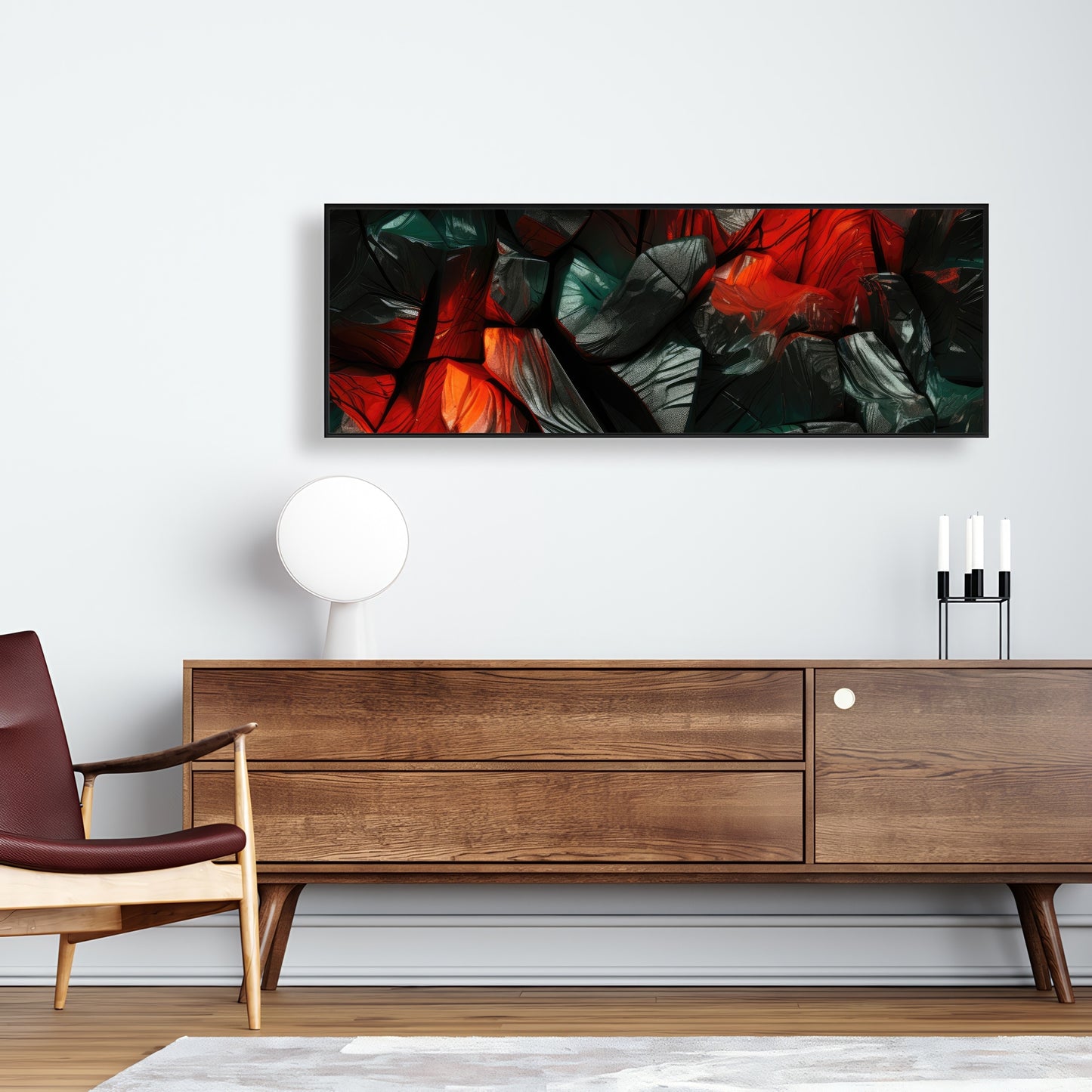 Hiding Under - Red Framed Canvas for Home Decor | Stylish Art