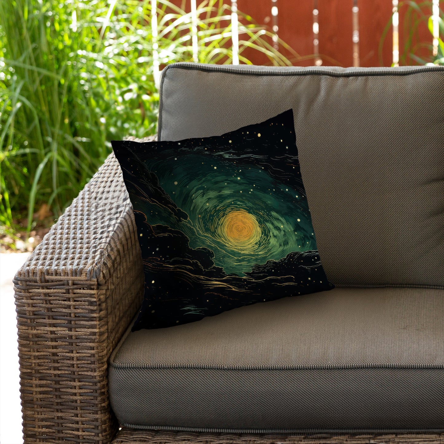 Turmoil in Space Black Poly Twill Throw Pillow | Home Decor