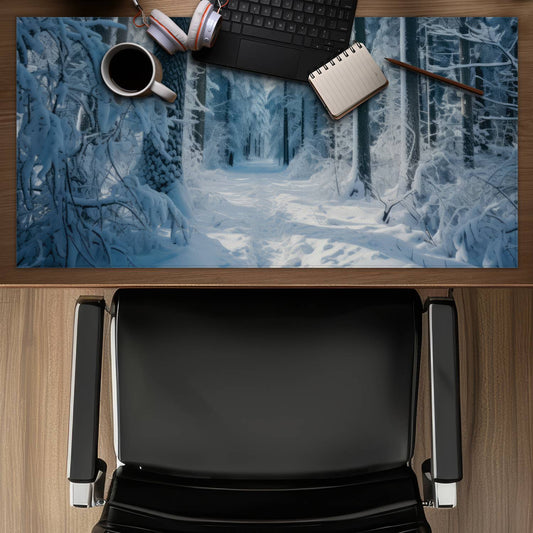 Cold Forest Blue Desk Mat for Home Decor | Stylish & Durable