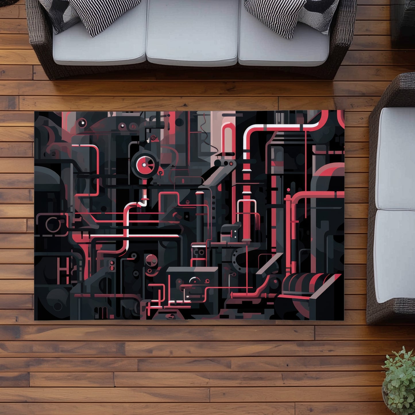 Industrial empire White Outdoor Area Rug for Home Decor