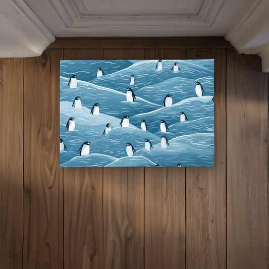 Penguins Wandering Door Mat - Indoor Outdoor Home Decor