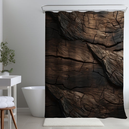 Brown wood - Shower Curtain