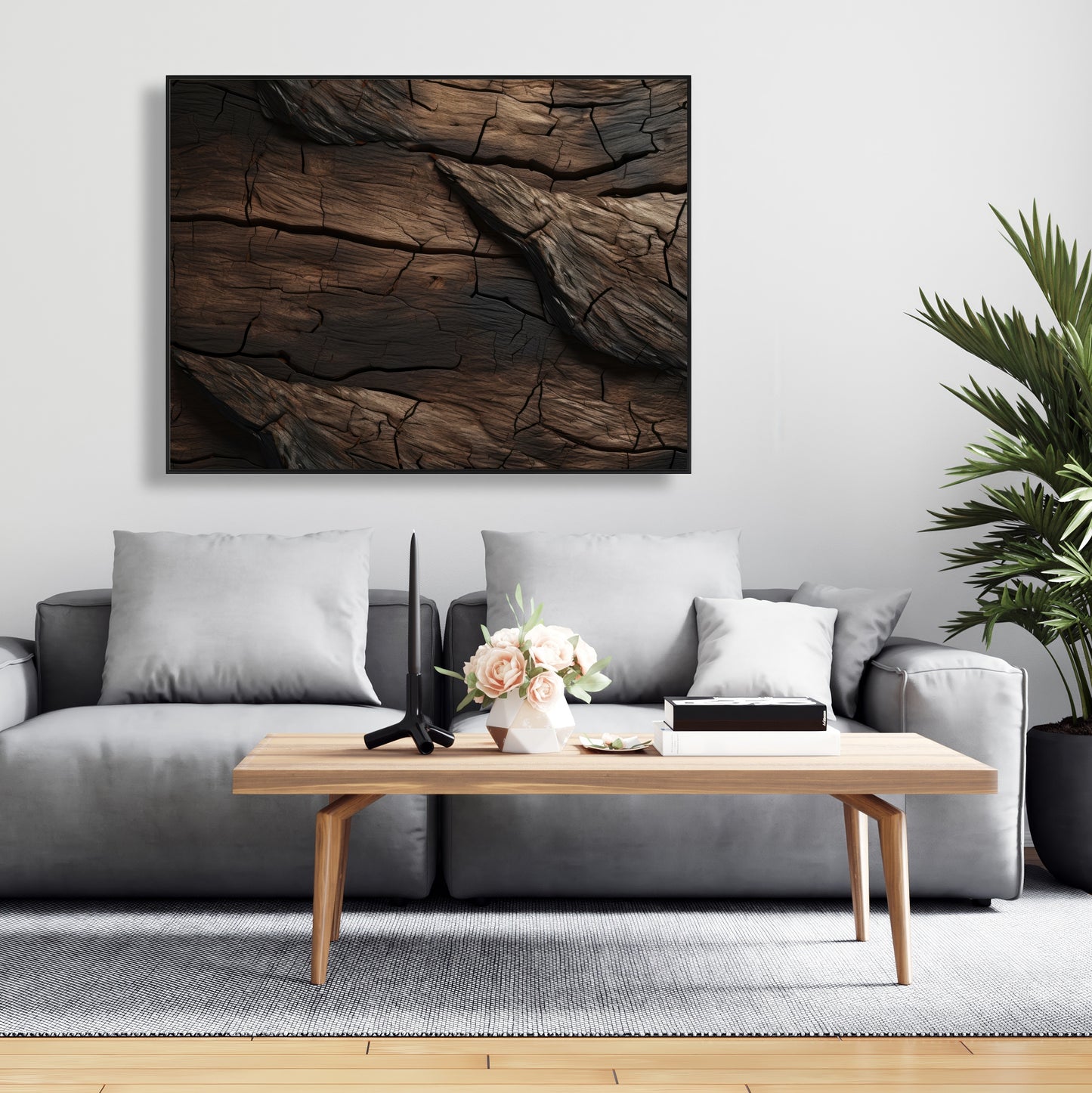 Brown wood - 36"x36" Framed canvas