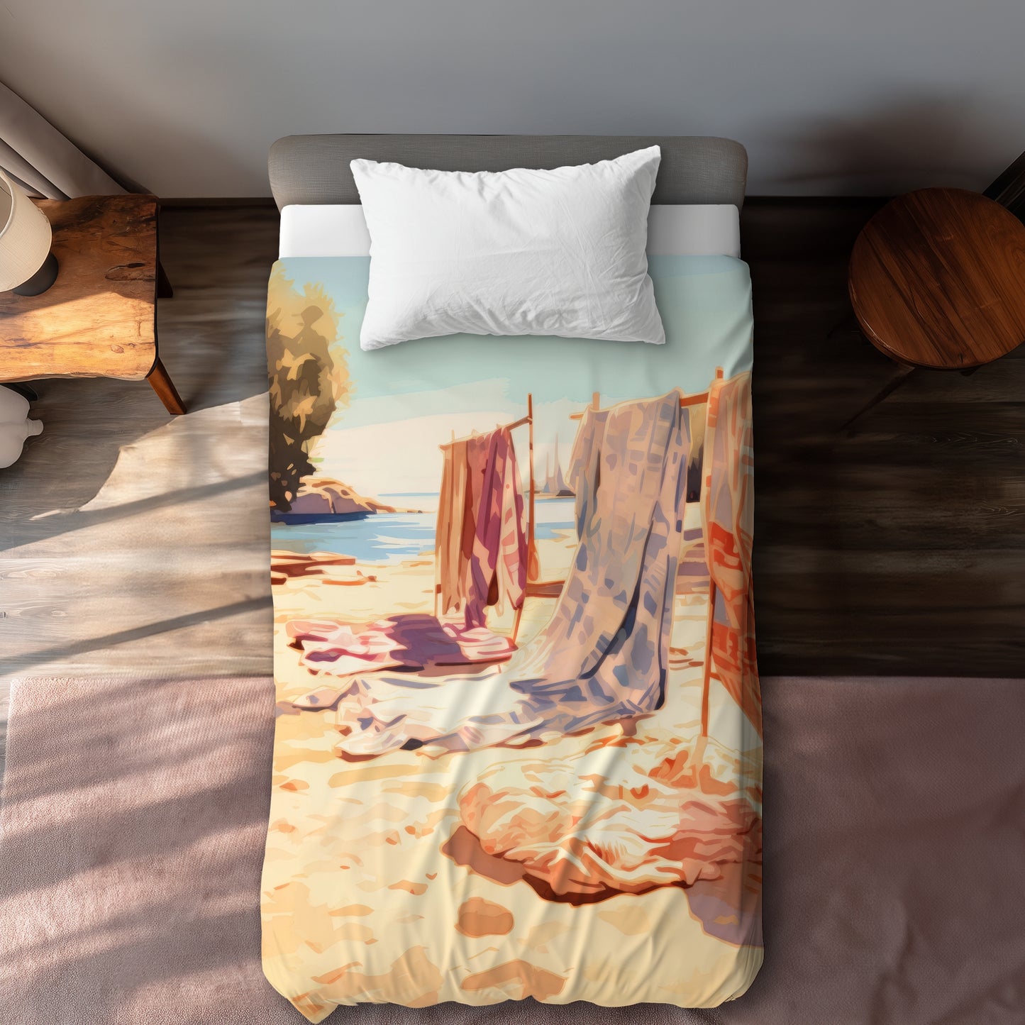 Warm Sands Green Duvet Cover | Eco-Friendly Home Decor